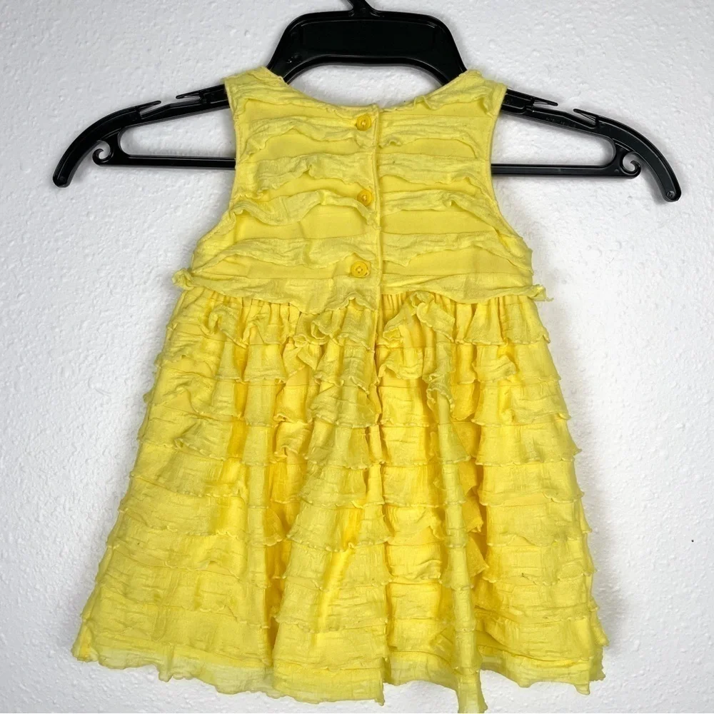 Baby Gap 3-6 month yellow tiered ruffle dress